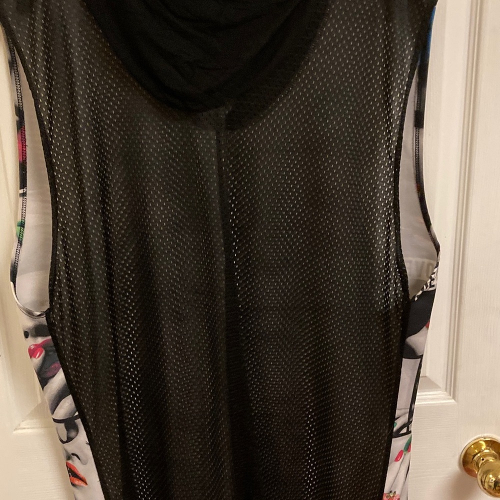 VTG Blush Girls Just Wanna Have Fun Graphic Sleeveless Hooded Mesh Back Dress - Picture 11 of 14